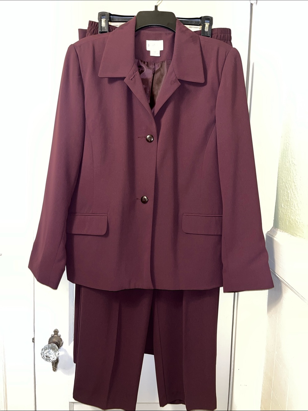 Koret Women's Blazer, Matching Pants and Matching A-line Skirt in Raisin